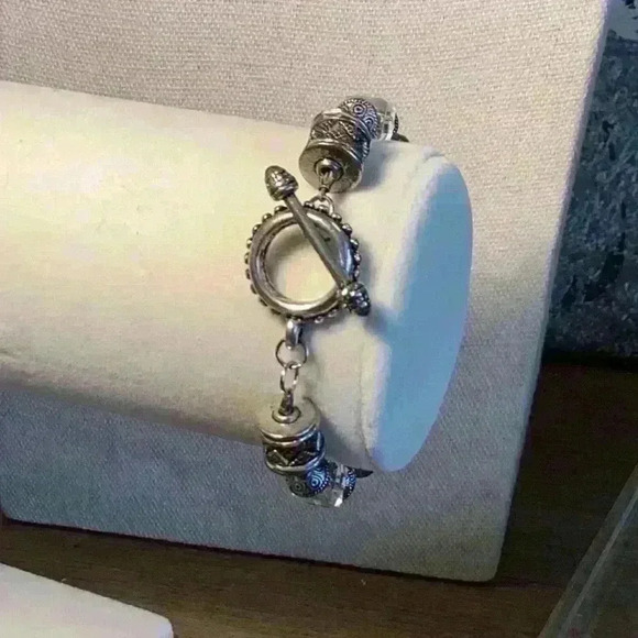 Sivler and Muti Colored Stretch Bracelet - Picture 3 of 5